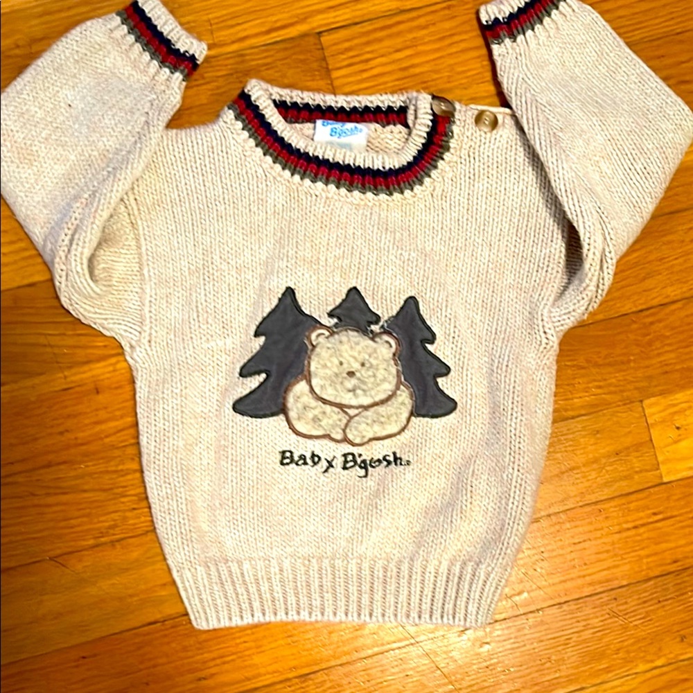Baby B'Gosh Cream Sweater with Bear Design
